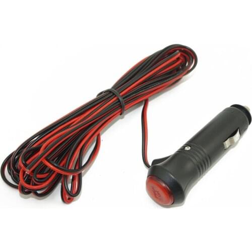 Free shipping New Promotion 5 meter 12V 24V Male Car Cigarette Lighter Socket Plug Connector On Off Switch