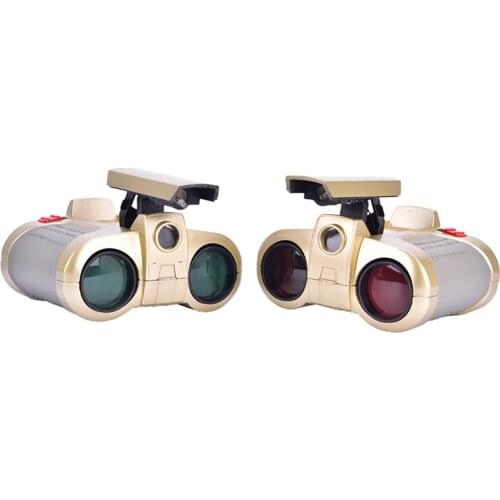 For Kid Binocular Telescope Night Vision Viewer Surveillance Spy Scope Pop-up Light Green Film Focusing Night Vision Telescope