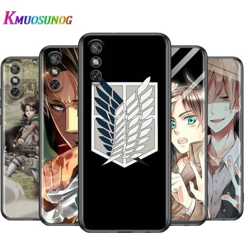 Anime attack on Titan for Huawei Y7 6P 6S 8S 9A 8P 7A 5P 7P 7 6 5 Prime Pro Lite 2020 2019 2018 Black Phone Case