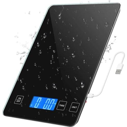 Digital Kitchen Scale 1g-10kg Food Scale Waterproof Tempered Glass Platform High Accuracy Multi-Function Scale