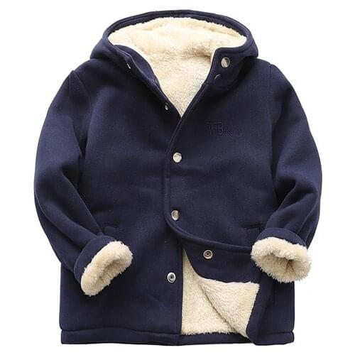 Childrens cotton-padded coat boys windbreaker lambskin coat thick