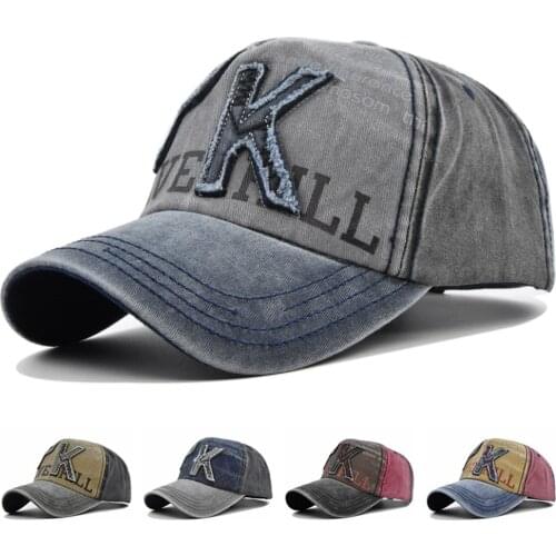 [DIFF COOL]PK patch spring and summer new washed letter cotton baseball cap men and women outdoor sports and leisure sun hat reb