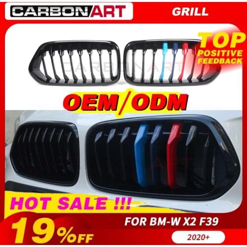 For BM-W X2 F39 Colored Grille Replacement ABS Grille for X2 F39 2020 Racing Grills Fashion design
