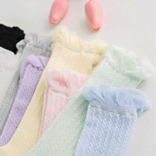 Baby Socks Girls Socks Knee High Mesh Breathable Tube Lovely Princess Baby Solid Color Leg Warmer New Born Socks