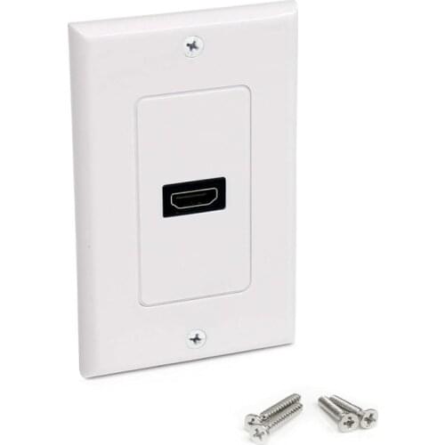 HDMI PLATE Single Outlet Female HDMI Wall Plate White