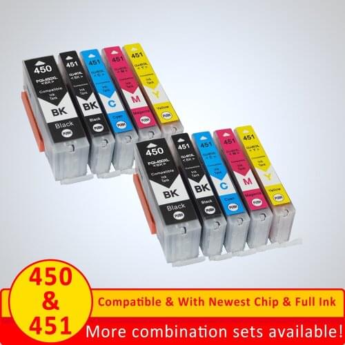Xiangyu For Canon 450 451 Compatible Ink Cartridge PGI-450 CLI-451 For Canon PIXMA MG5440 MG5540 MG6340 MG6440 MG7140 Ip7240