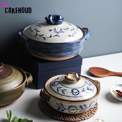 CAKEHOUD Japanese Style Casserole Stewed Chicken Soup Stone Pot Kitchen Household High Temperature Resistant Ceramic Stew Pot