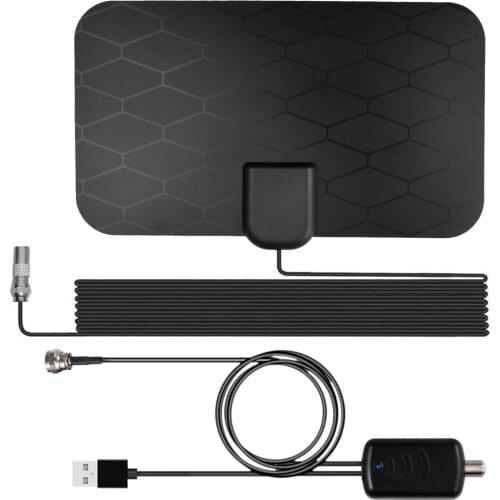 Indoor 4K 25DB High Gain HD TV DTV Box Digital TV Antenna 2000 Miles Booster Active Indoor Aerial HD Flat Design