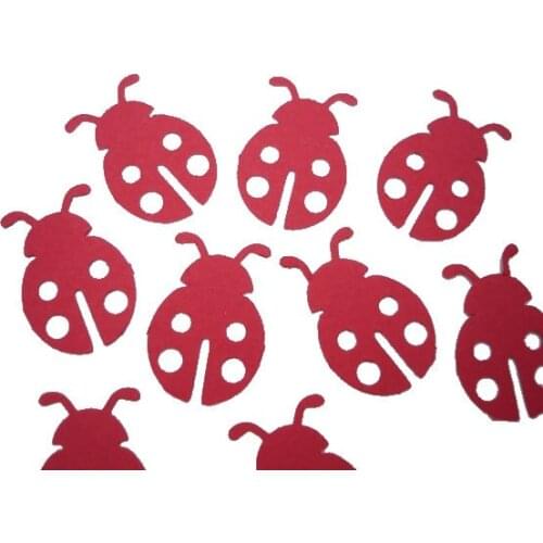 Red Ladybug punch die cut Confettis birthday wedding bridal baby shower party Table scatters scrapbooking