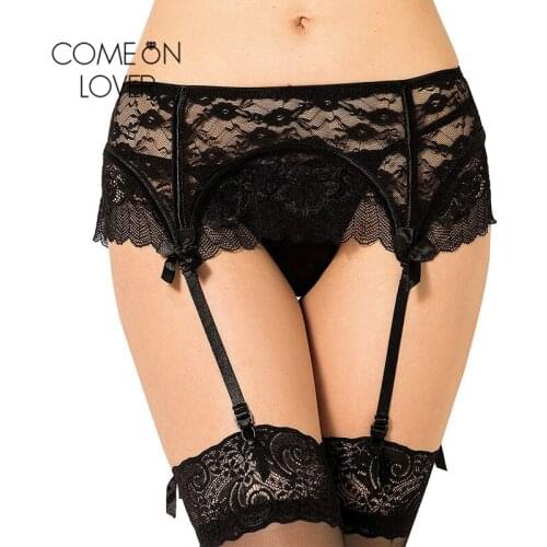 Comeonlover Lace Garter Belt Lingeries Sexy Female Wedding Porte Jarretelle Bowknot Open Back See-through Erotic Floral PE5129