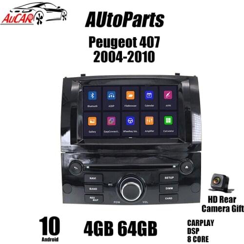 Android 10 PX5/PX6 8 Core 4+64G DSP 2 Din Car GPS Navigation Radio Screen Android System For Peugeot 407 2004 2005 2006 - 2010