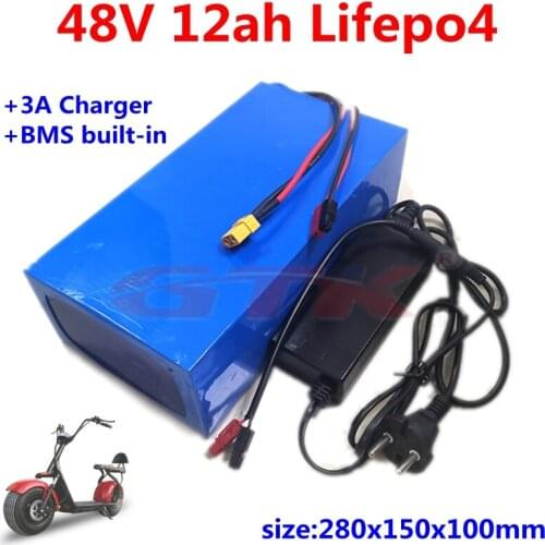 Lifepo4 48V 12Ah Lithium battery pack with 16S BMS for 48V electric bicycle ebike Lithium battery pack scooter