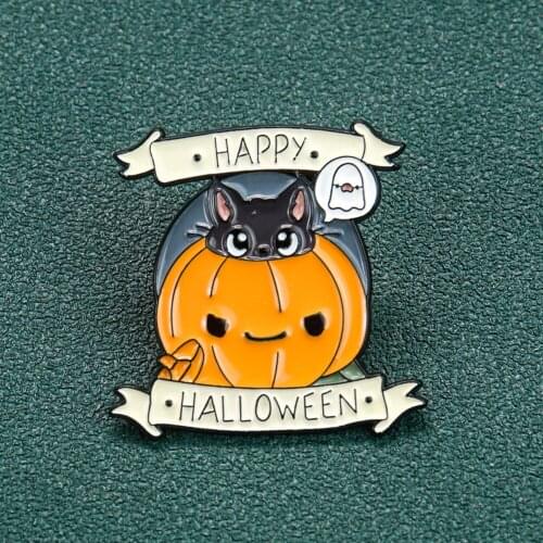Metal Halloween Ghost Enamel Brooch Pumpkin Monster Evil Pin Demon Devil Spirit Festival Woman Man Budge Collar Jewelry Gift