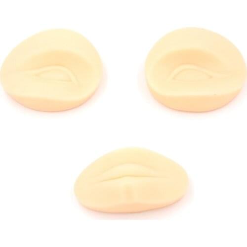 Microblading Tattoo Practice Skin Rubber One Lip Two Eyes Tattoo Skin Mannequin Eyebrow Training Mould Supplies