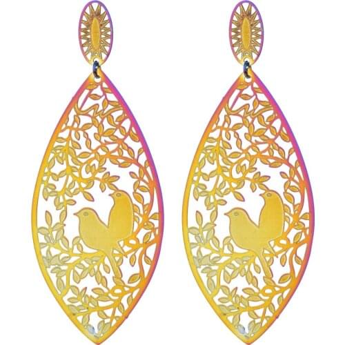 European and American fashion national style mandarin duck colorful earrings are suitable for female / girl jewelry earrings