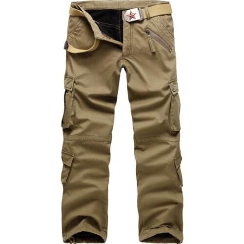 Men Fleece Pants Fashion Winter Brushed Thick keep warm Baggy Trousers Overalls Thicked Mens Bottoms Plus Size 38