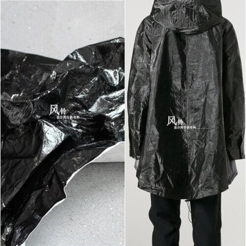 Dupont Tyvek Paper Waterproof Clothes Bright Black Breathable Backpack Bag Wrap Handcrafts Coat Dress Designer Fabric