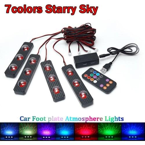 Newest Car RGB Lights Decorative Atmosphere Lights Wireless Remote/Music/Voice Control Car Interior Light