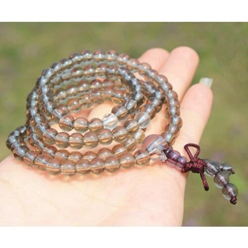 6mm Tibetan Buddhism 108 Smok Crystal Prayer Bead Mala Necklace