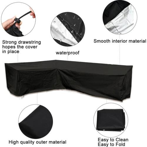 Outdoor Corner Sofa Desk Dust Cover Storage Bag Garden Patio Furniture Protector Waterproof Dustproof Organizer