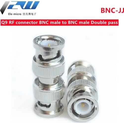 RF radio frequency adapter BNC-JJ dual-pass BNC male to BNC male walkie-talkie converter pure copper nickel plated 50 ohms