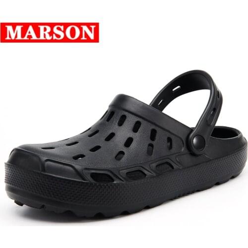 Men Fashion Sandals Clogs Slippers Soft Bottom Beach Sandals Men Clog Sandals Comfortable Breathable Ankle-Wrap EVA Plus Size