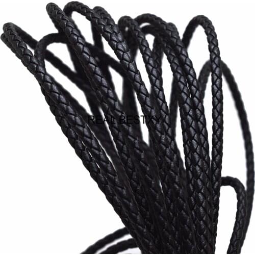 2m/lot approx Approx 4mm Black Leather Cord Jewelry Cord Craft Jewelry Making Super Fiber Leather Cords for Jewelry Making