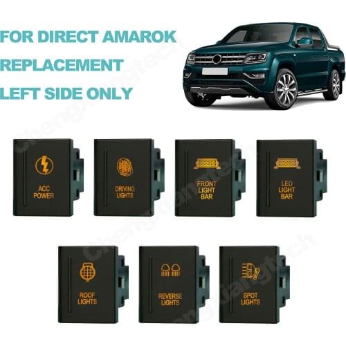 12V 3A Orange Led Car Push Switch For VW Amarok Push Switch Replacing fits Left Side Only, On Off With Jumper Wires Led Switch