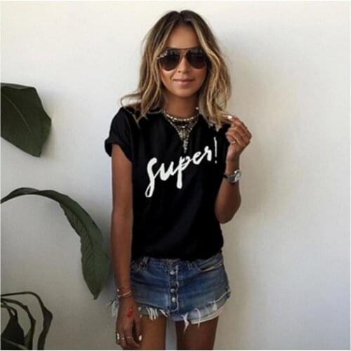 Lady Letter Print T Shirt Women Short Sleeve O Neck Loose T-shirt 2020 Summer Women Tee Shirt Tops