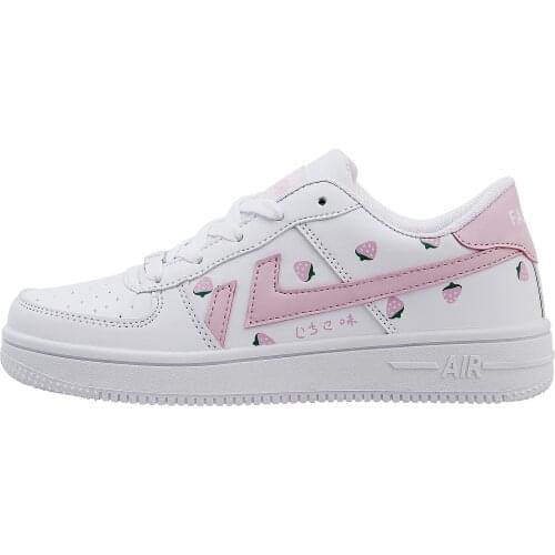 Strawberry Female Shoes Korean Version Of Ulzzang Port Wind Students White Shoes Summer Breathable Shoes Tide Sneakers Shoes