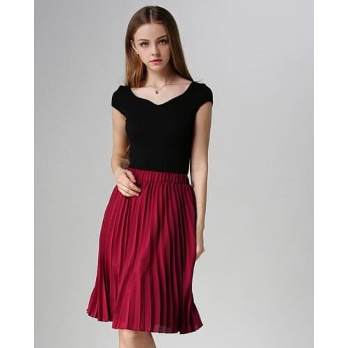 Women Chiffon Pleated Skirt Vintage High Waist Tutu Skirts Womens Saia Midi Rokken 2021 Summer Style Jupe Femme Skirt
