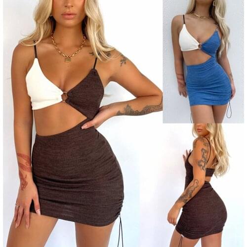 WomenS Dress Summer Sexy Sleeveless Sling Halter Wrapped Chest Bag Buttocks Thin Knee-Length Dress New платье летнее 50