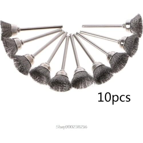 10pcs Cup Shape Steel Wire Wheel Brushes for dremel Electric Tool Rust Cleaning Rotary Tool for the Engraver S29 20 Dropship