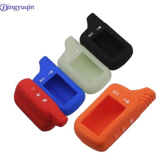 10X Car style Silicone Russia alarm key cover for TZ9010 Tomahawk TZ9030 TZ9020 TZ7010 Lcd 5 buttons leather car remote key case