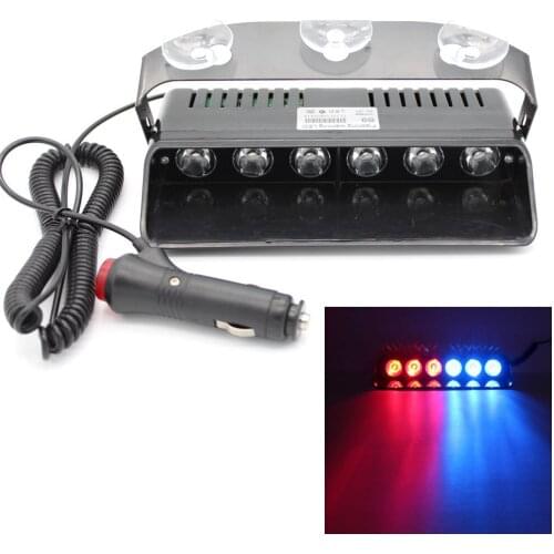 1PC 6 LED Car Truck Red/Blue Emergency Warning 6LED Strobe Flash Light Hazard Flashing Lamp Driving Bar Police Firefighter 12V