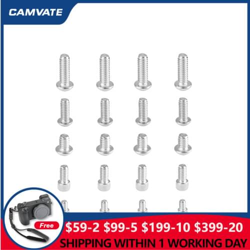 CAMVATE 20PCS Standard Universal 1/4"-20 Stainless Steel Hex Screw Fit For 4.7mm (Cup Head) / 3.9mm (Button Head) Hex Spanner
