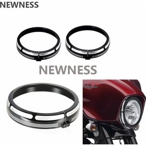 4.5 Inch 7 Inch Motorcycle Headlight Cover CNC Aluminum Headlamp Ring Trim Fog Light Cover For Harley Road King Electra Street