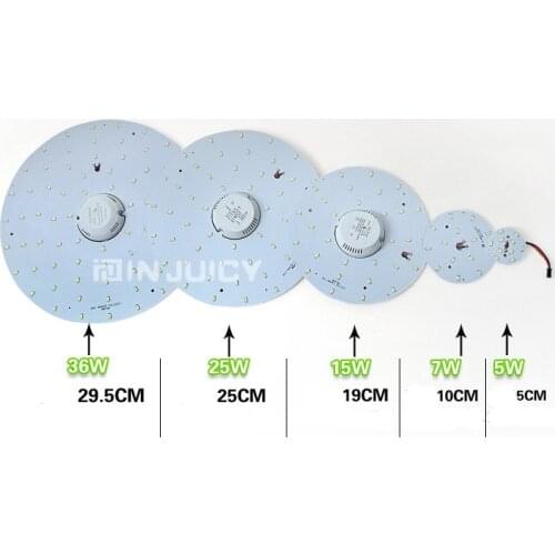 5W/7W15W/20W/25W/30W/36W 5730 SMD LED Chip Light Bulb Ceiling Lamp DIY Plate light Round panel no dark areas Board AC110V-240V