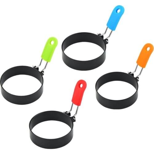 50LB Omelette Ring Round Fried Egg Mold with Anti-Scald Silicone Handle Stainless Steel Pancake Mould Tool for frying Egg