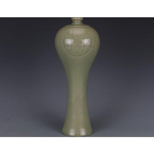 Antique SongDynasty porcelain vase,Yue kiln secret color bottle,Hand-painted crafts,Decoration,Collection&Adornment