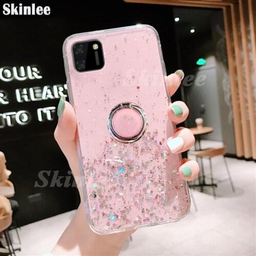 Skinlee Glitter Bling Sequins Cover For Realme C11 Case Sky Clear Shockproof Stars Moon For Realme C11 2021 Cover