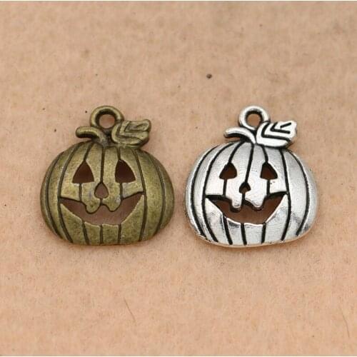 KJjewel Antique Bronze Pumpkin Charms Pendants Jewelry Making Bracelet Accessories Diy Jewelry Findings 18x16mm 10pcs/lot