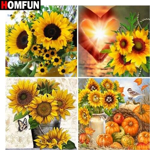 HOMFUN DIY Diamond Painting "Sunflower vegetable" Full Drill Square Round Diamond Embroidery 5D Cross Stitch Decoration Home