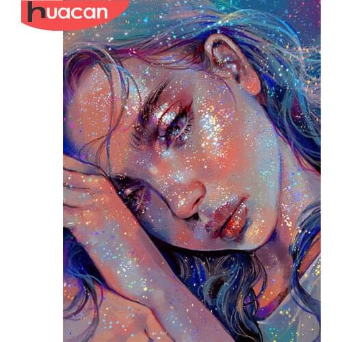 HUACAN 5D DIY Diamond Painting Girl Handicraft Full Square Drill Diamond Embroidery Portrait Diamond Mosaic Needlework Wall Art