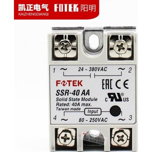 Imported SSR Taiwan Yangming FOTEK single-phase solid state relay SSR-40AA AC control AC
