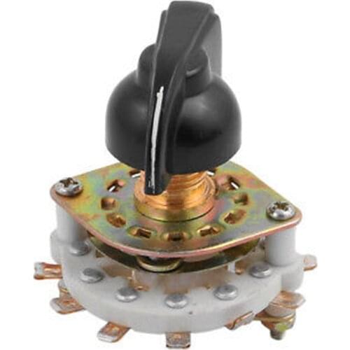 KCZ 1 Pole 10 Position 11 Terminal Band Channel Rotary Switch Selector with Cap