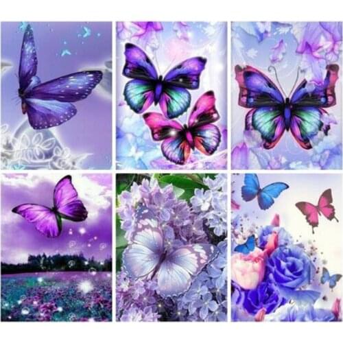 Kexinzu 5D DIY Full Square Diamond Painting Animal Butterfly Mosaic Diamond Embroidery Decor Home Picture Of Rhinestone Handmade
