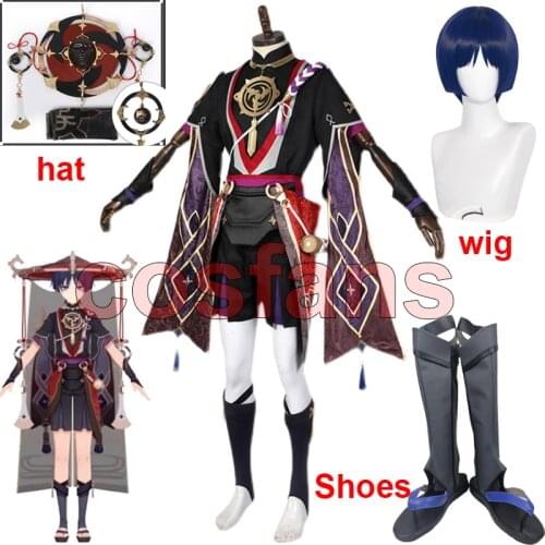Game Genshin Impact Scaramouche Cosplay Costume Genshin Impact Cosplay Scaramouche Costume Scaramouche Cosplay Wig/Shoes