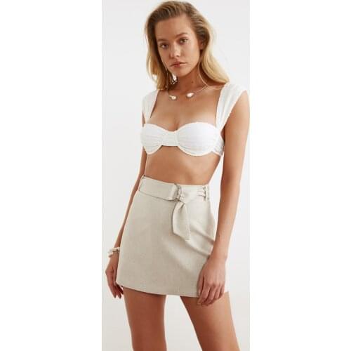 Trendyol Arched Linen Skirt TBESS21ET0124