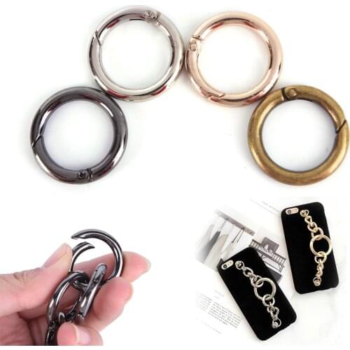 10pcs Metal O Ring Openable Clap For Bags Handbag DIY Snap Clasp Claps Trigger For Handbags Straps For Bag Parts Accessories